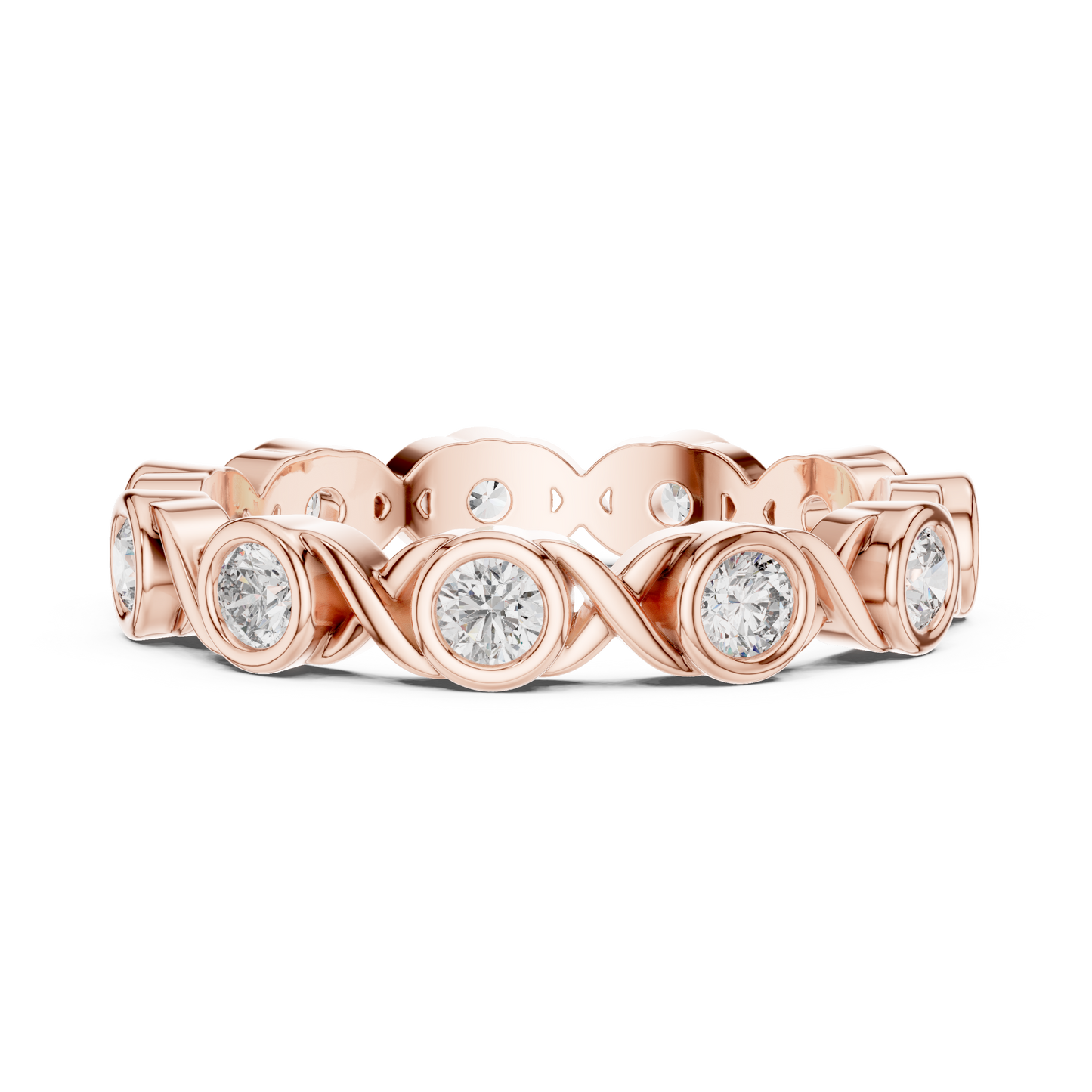 Round Cut Lab Grown Diamond Ring in Rose Gold