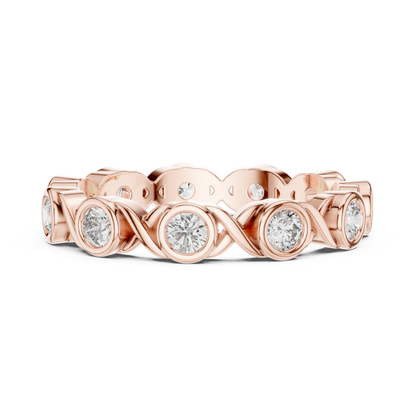 Round Cut Lab Grown Diamond Ring in Rose Gold