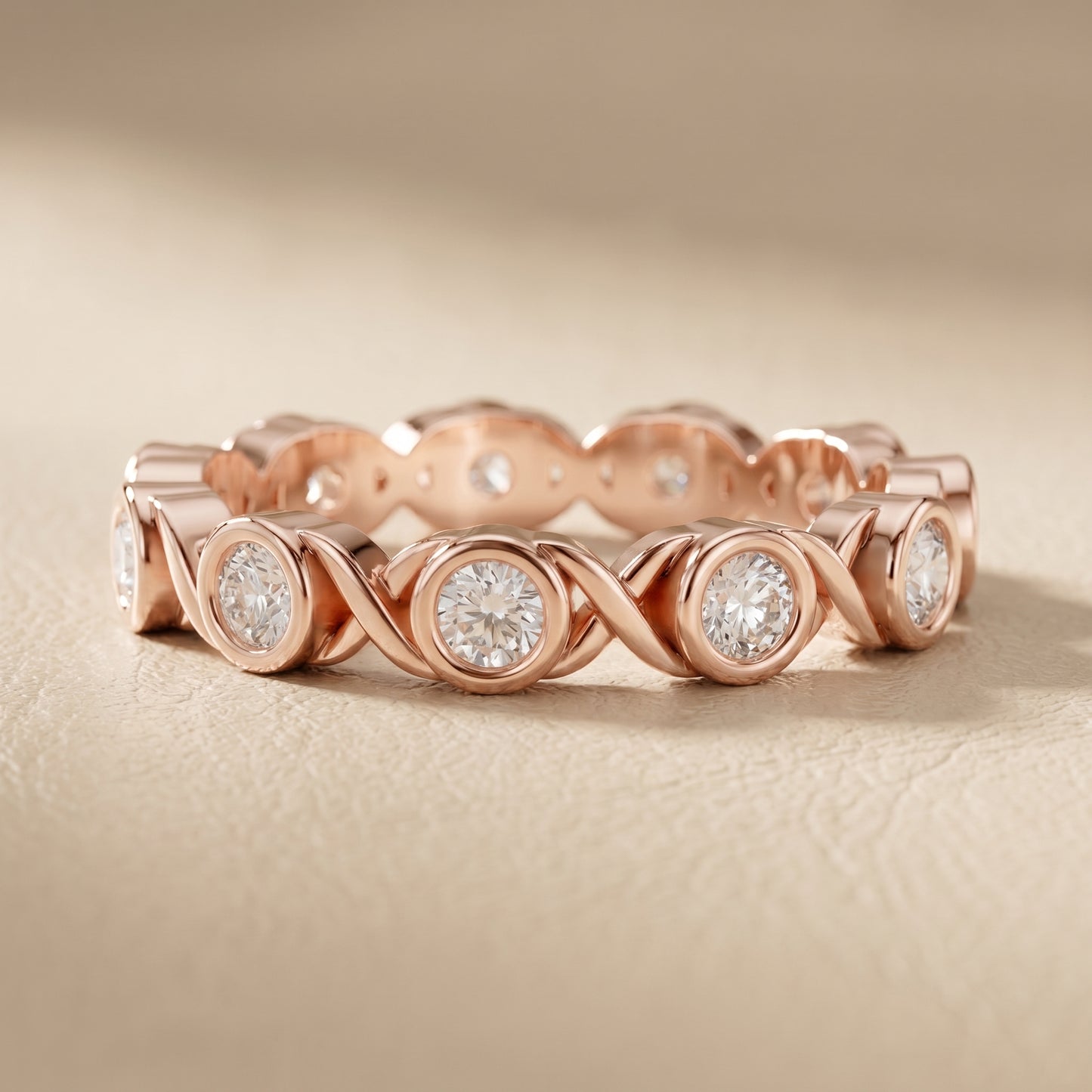 Round Cut Lab Grown Diamond Ring in Rose Gold