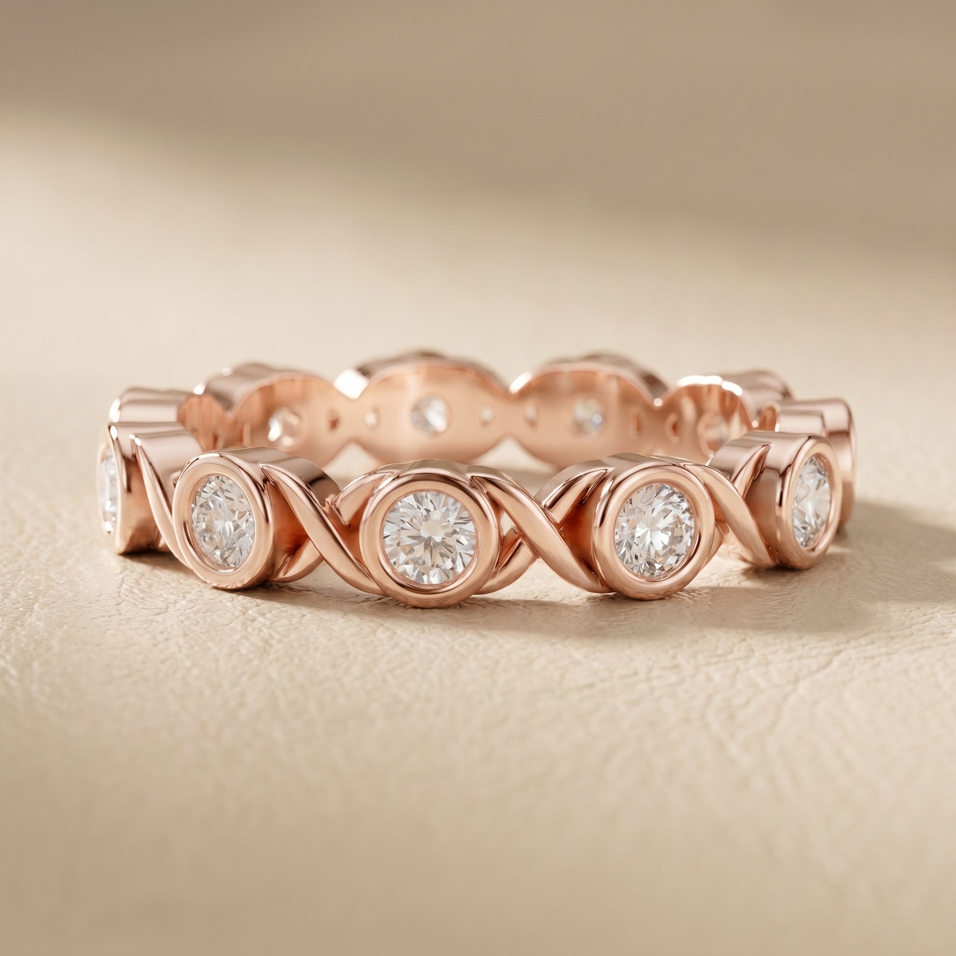 Round Cut Lab Grown Diamond Ring in Rose Gold
