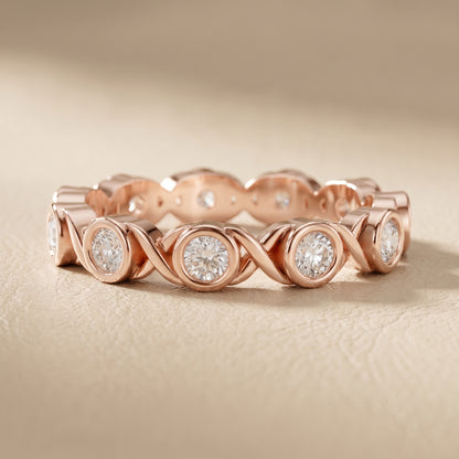 Round Cut Lab Grown Diamond Ring in Rose Gold