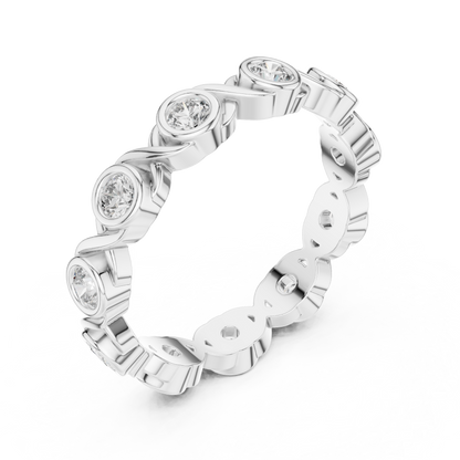 Round Cut Lab Grown Diamond Ring in Platinum