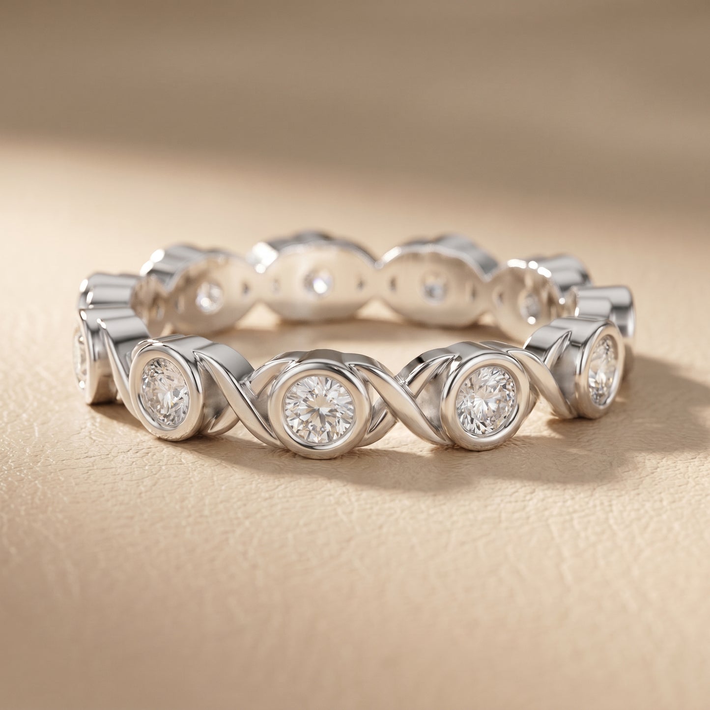 Round Cut Lab Grown Diamond Ring in White Gold