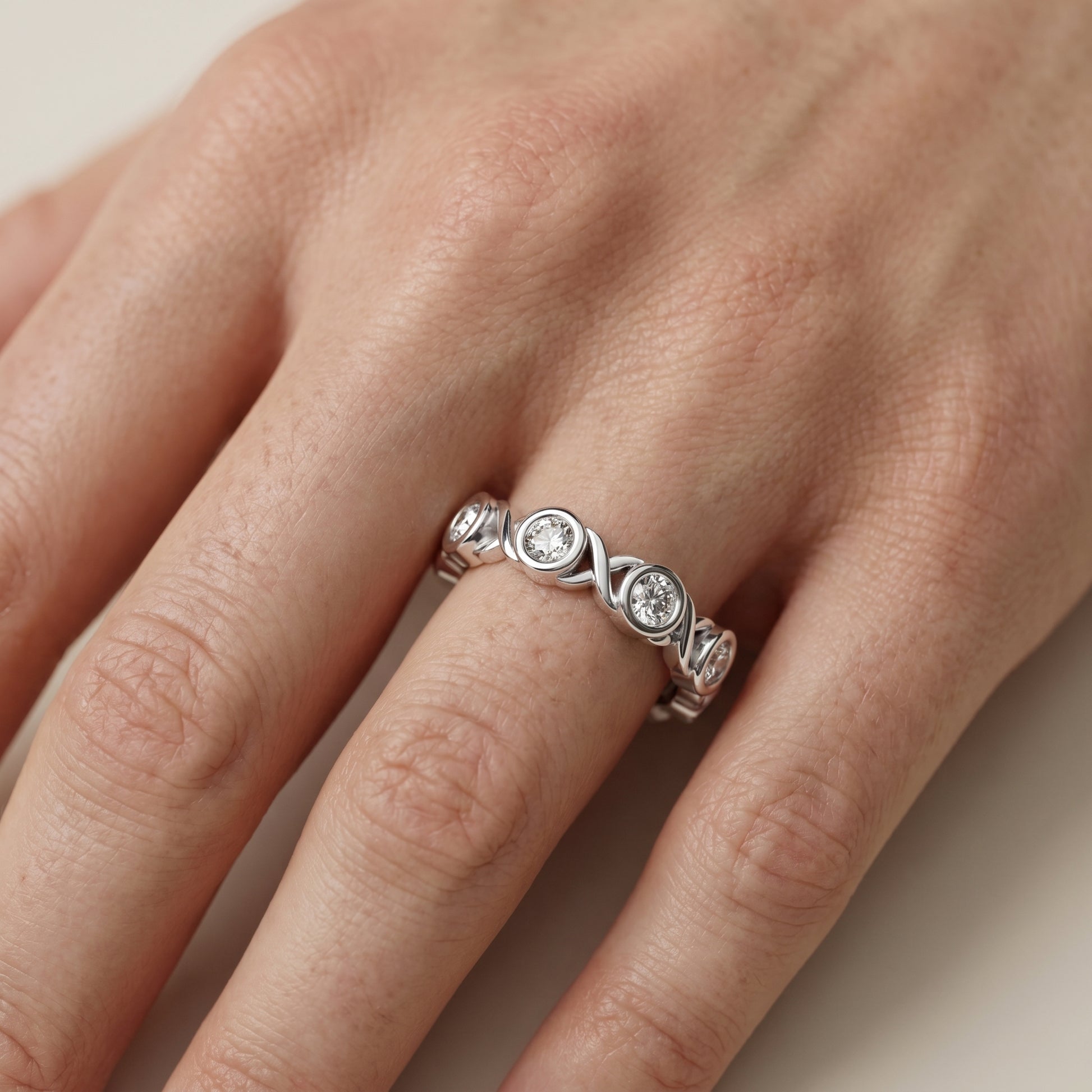 Round Cut Lab Grown Diamond Ring in Platinum