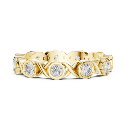Round Cut Lab Grown Diamond Ring in Yellow Gold