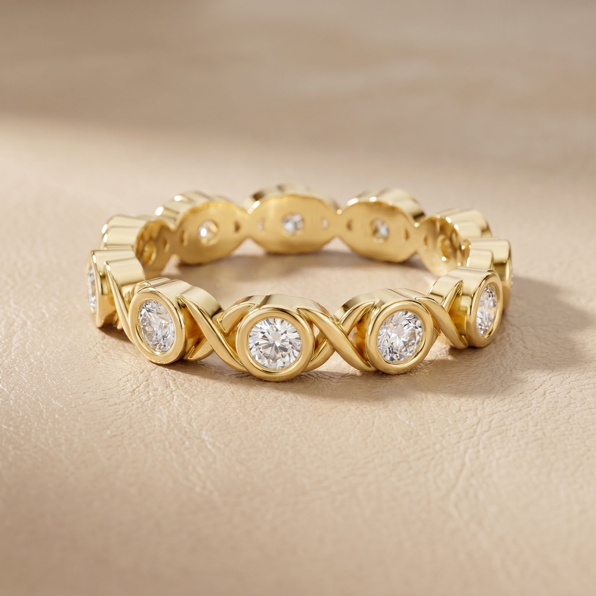 Round Cut Lab Grown Diamond Ring in Yellow Gold