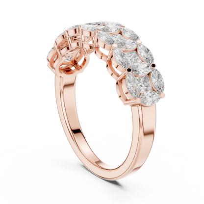 Marquise Princess Cut Lab Grown Diamond Ring in Rose Gold