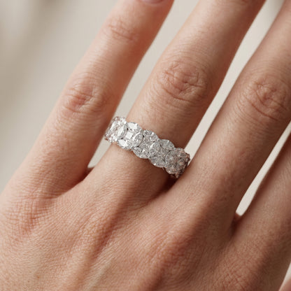 Marquise Princess Cut Lab Grown Diamond Ring in White Gold