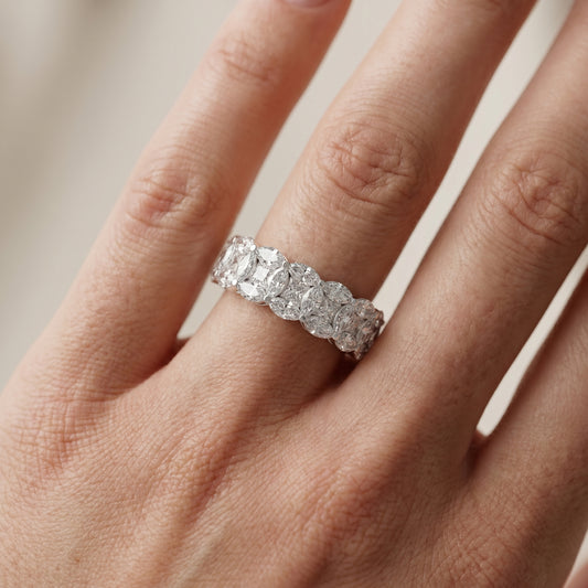 Marquise Princess Cut Lab Grown Diamond Ring in White Gold