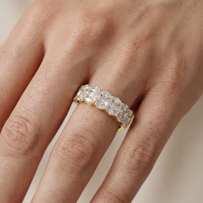 Marquise Princess Cut Lab Grown Diamond Ring in Yellow Gold