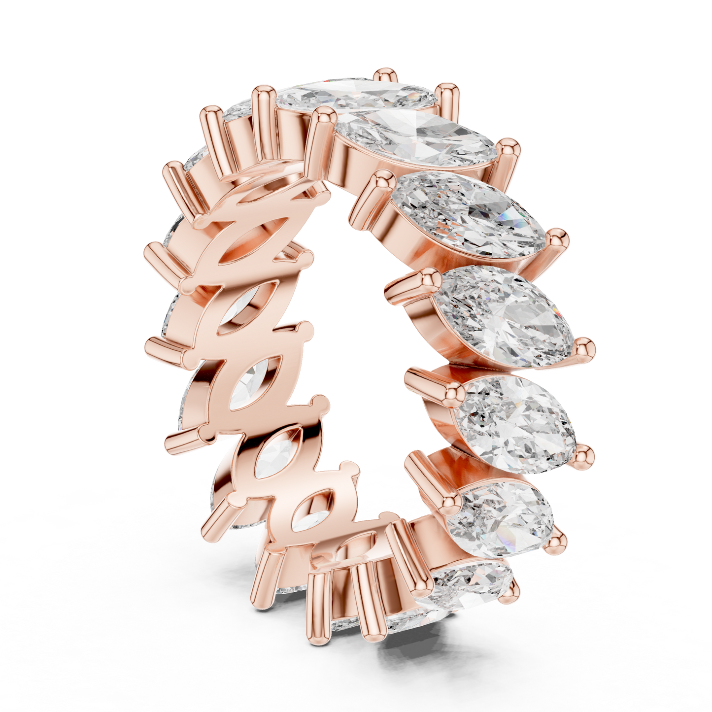 Marquise Cut Lab Grown Diamond Ring in Rose Gold