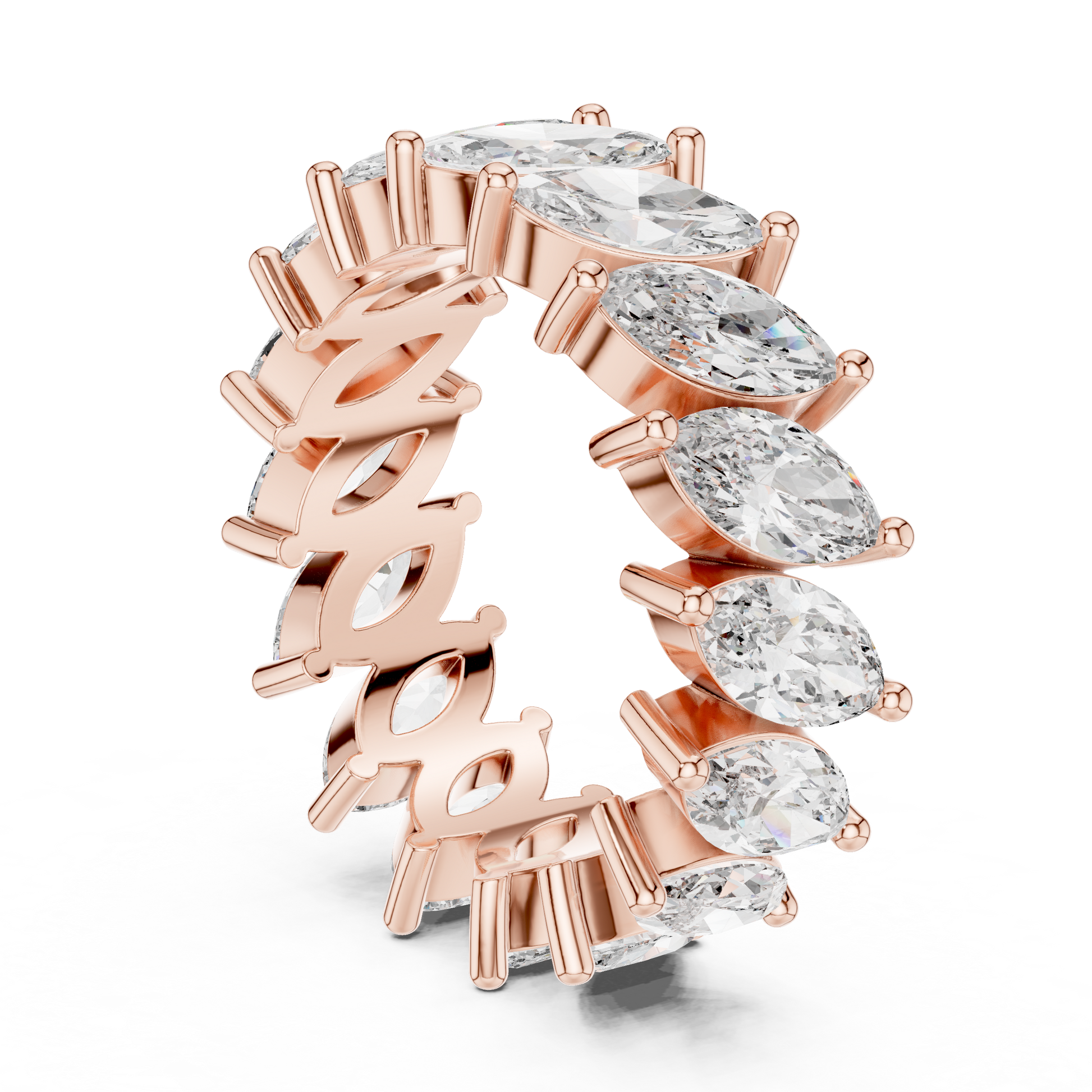 Marquise Cut Lab Grown Diamond Ring in Rose Gold