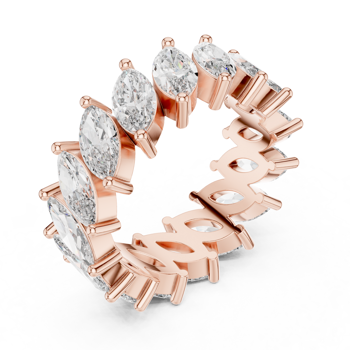 Marquise Cut Lab Grown Diamond Ring in Rose Gold