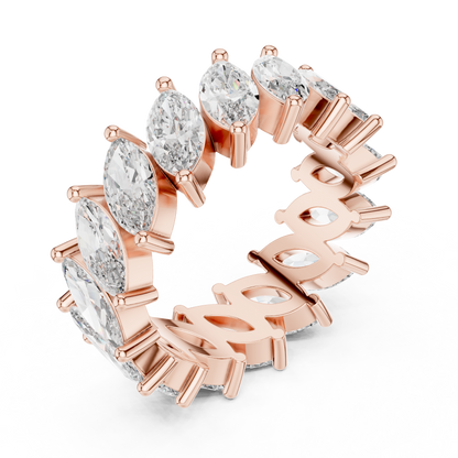 Marquise Cut Lab Grown Diamond Ring in Rose Gold
