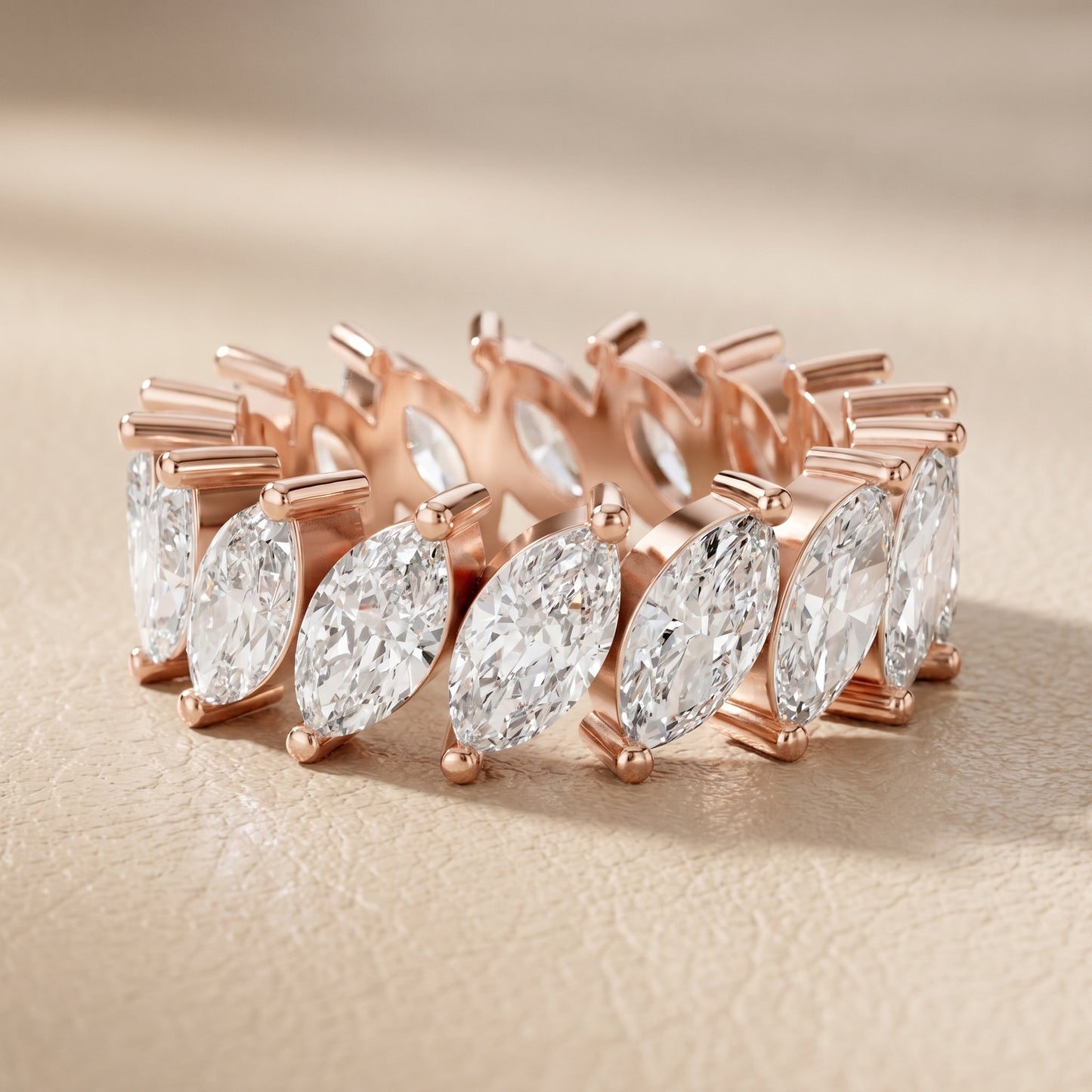Marquise Cut Lab Grown Diamond Ring in Rose Gold