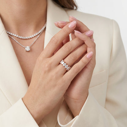 Marquise Cut Lab Grown Diamond Ring in Rose Gold