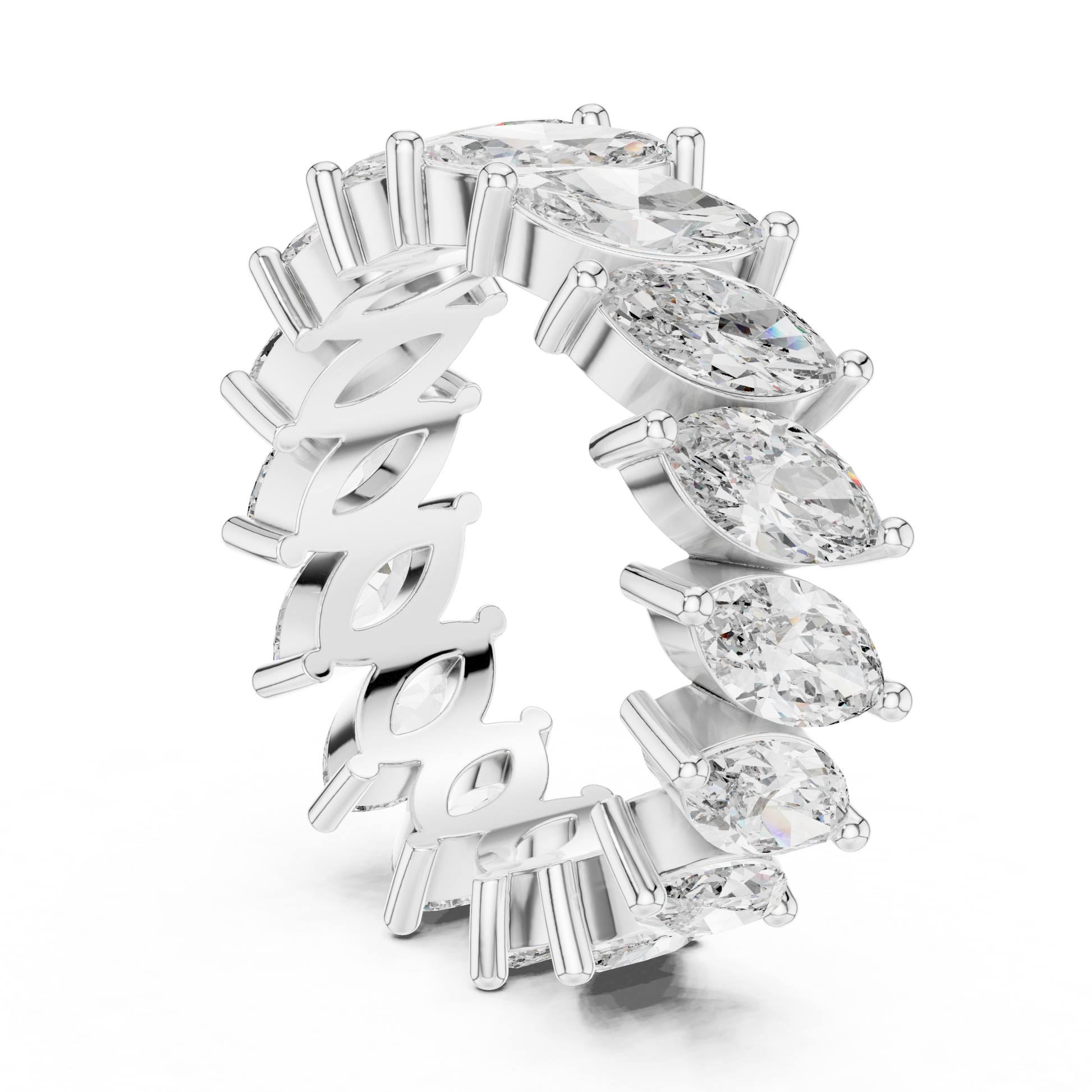 Marquise Cut Lab Grown Diamond Ring in White Gold