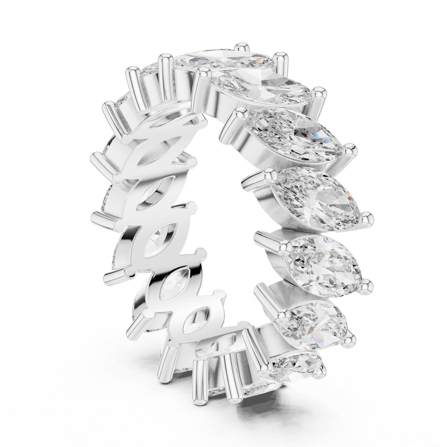 Marquise Cut Lab Grown Diamond Ring in Platinum