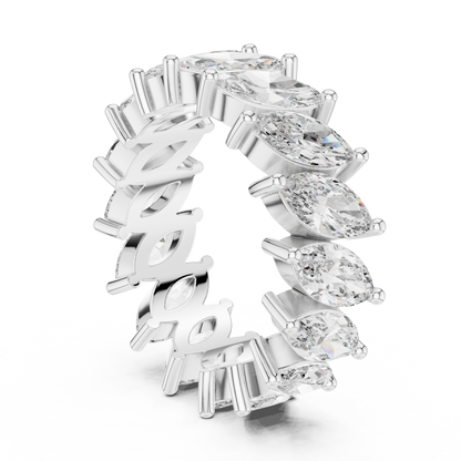Marquise Cut Lab Grown Diamond Ring in Platinum