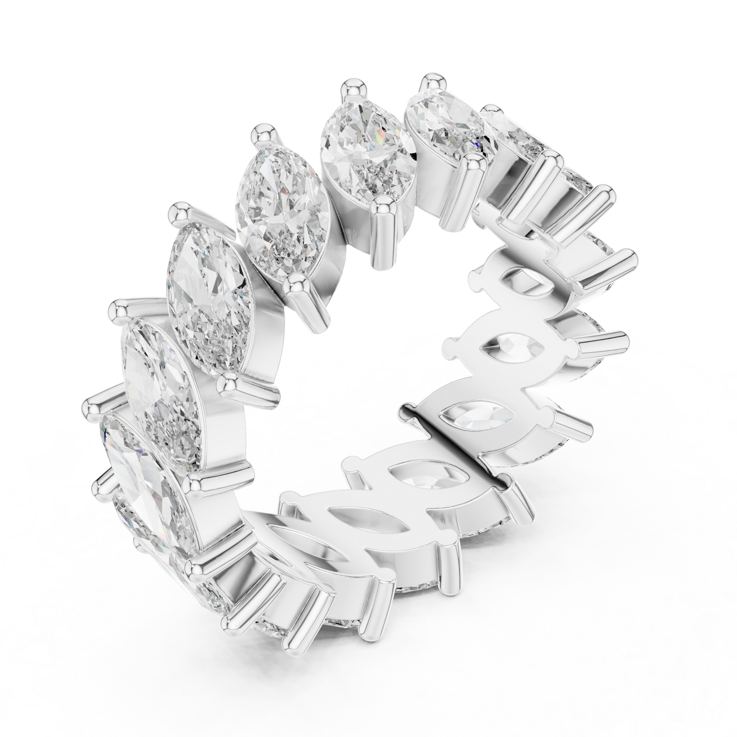 Marquise Cut Lab Grown Diamond Ring in Platinum