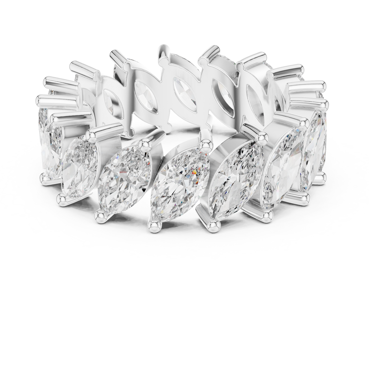 Marquise Cut Lab Grown Diamond Ring in Silver