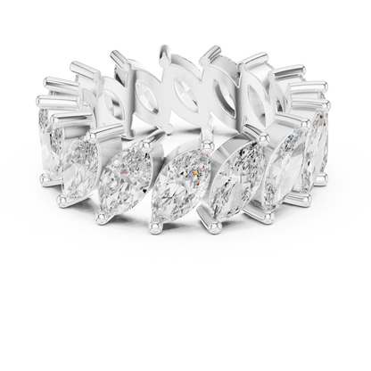 Marquise Cut Lab Grown Diamond Ring in Silver