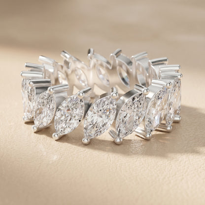 Marquise Cut Lab Grown Diamond Ring in White Gold