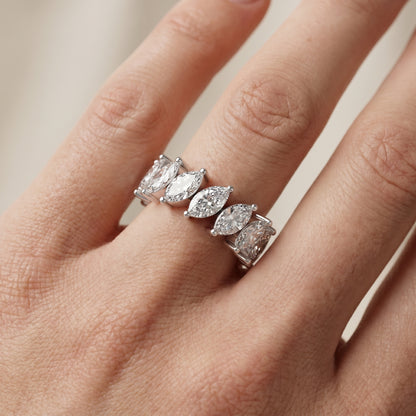 Marquise Cut Lab Grown Diamond Ring in Platinum