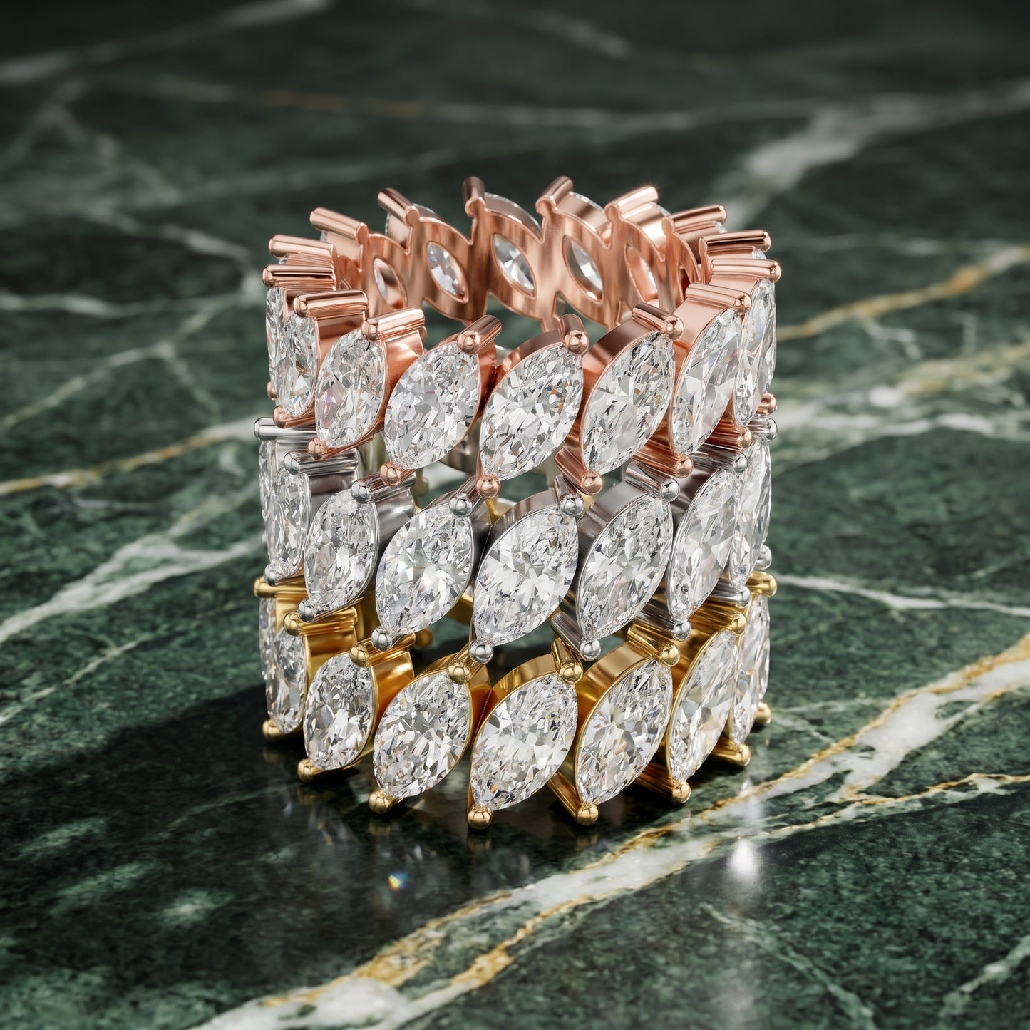 Marquise Cut Lab Grown Diamond Ring in Yellow Gold