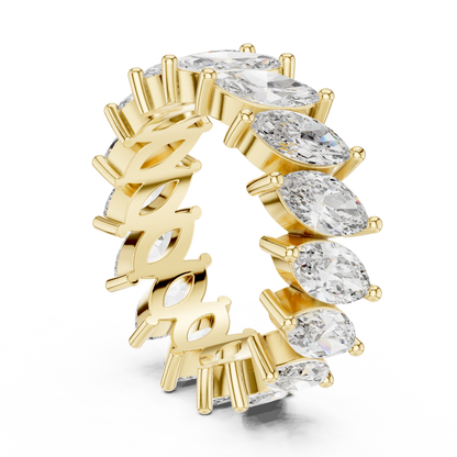 Marquise Cut Lab Grown Diamond Ring in Yellow Gold