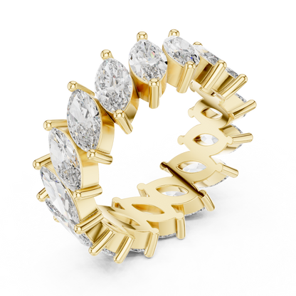 Marquise Cut Lab Grown Diamond Ring in Yellow Gold