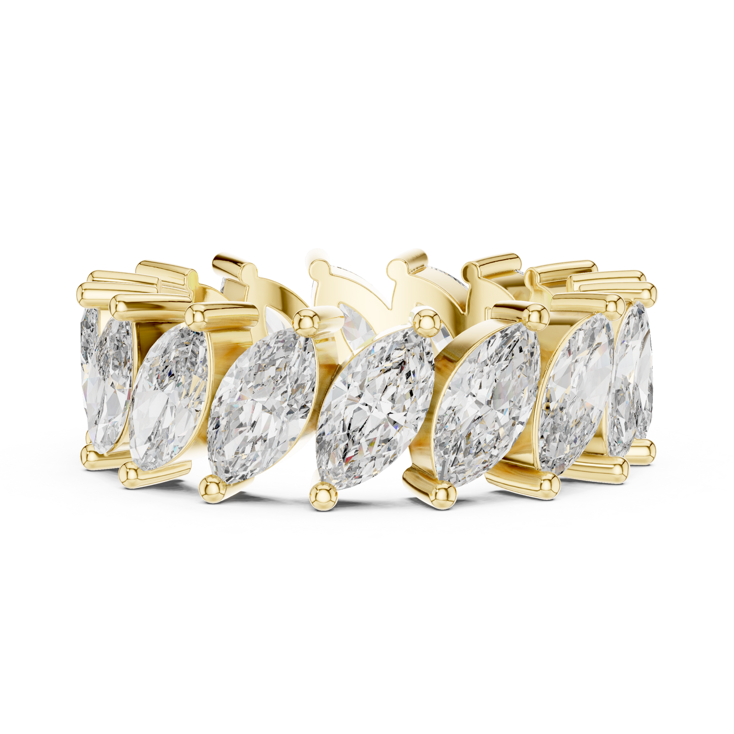 Marquise Cut Lab Grown Diamond Ring in Yellow Gold