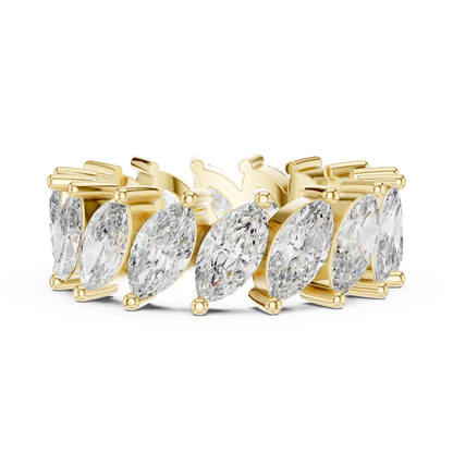 Marquise Cut Lab Grown Diamond Ring in Yellow Gold