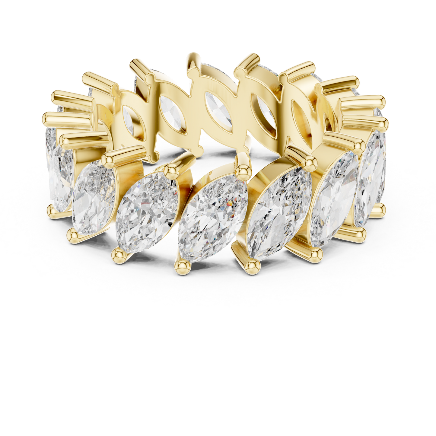 Marquise Cut Lab Grown Diamond Ring in Yellow Gold
