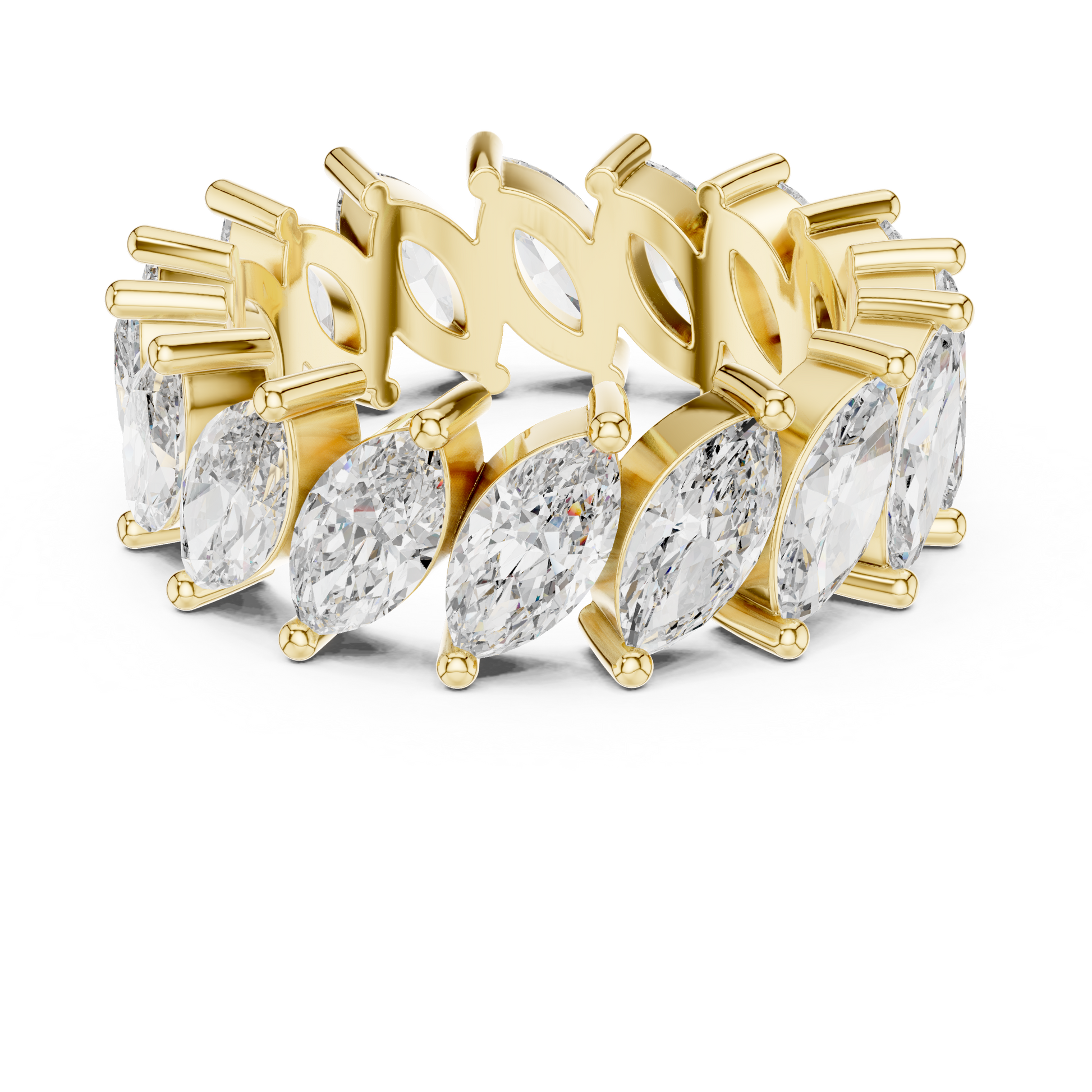 Marquise Cut Lab Grown Diamond Ring in Yellow Gold