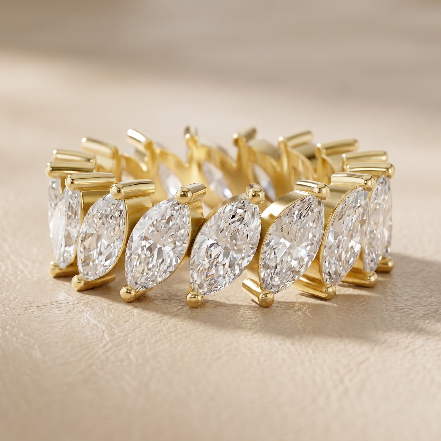 Marquise Cut Lab Grown Diamond Ring in Yellow Gold