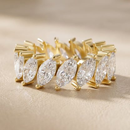 Marquise Cut Lab Grown Diamond Ring in Yellow Gold