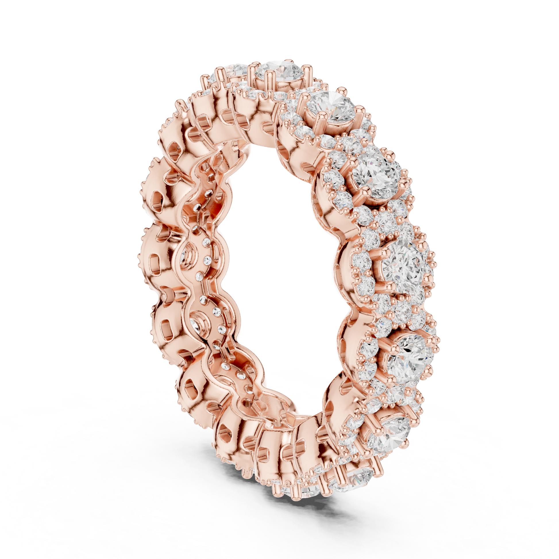 Round Cut Lab Grown Diamond Ring in Rose Gold