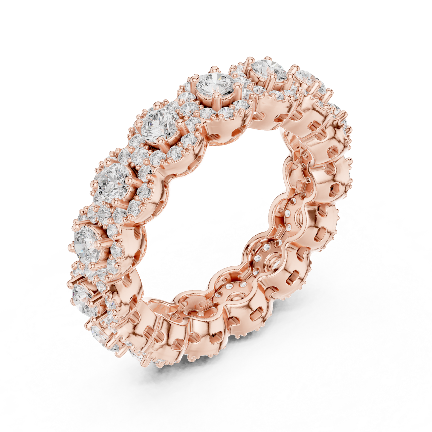 Round Cut Lab Grown Diamond Ring in Rose Gold