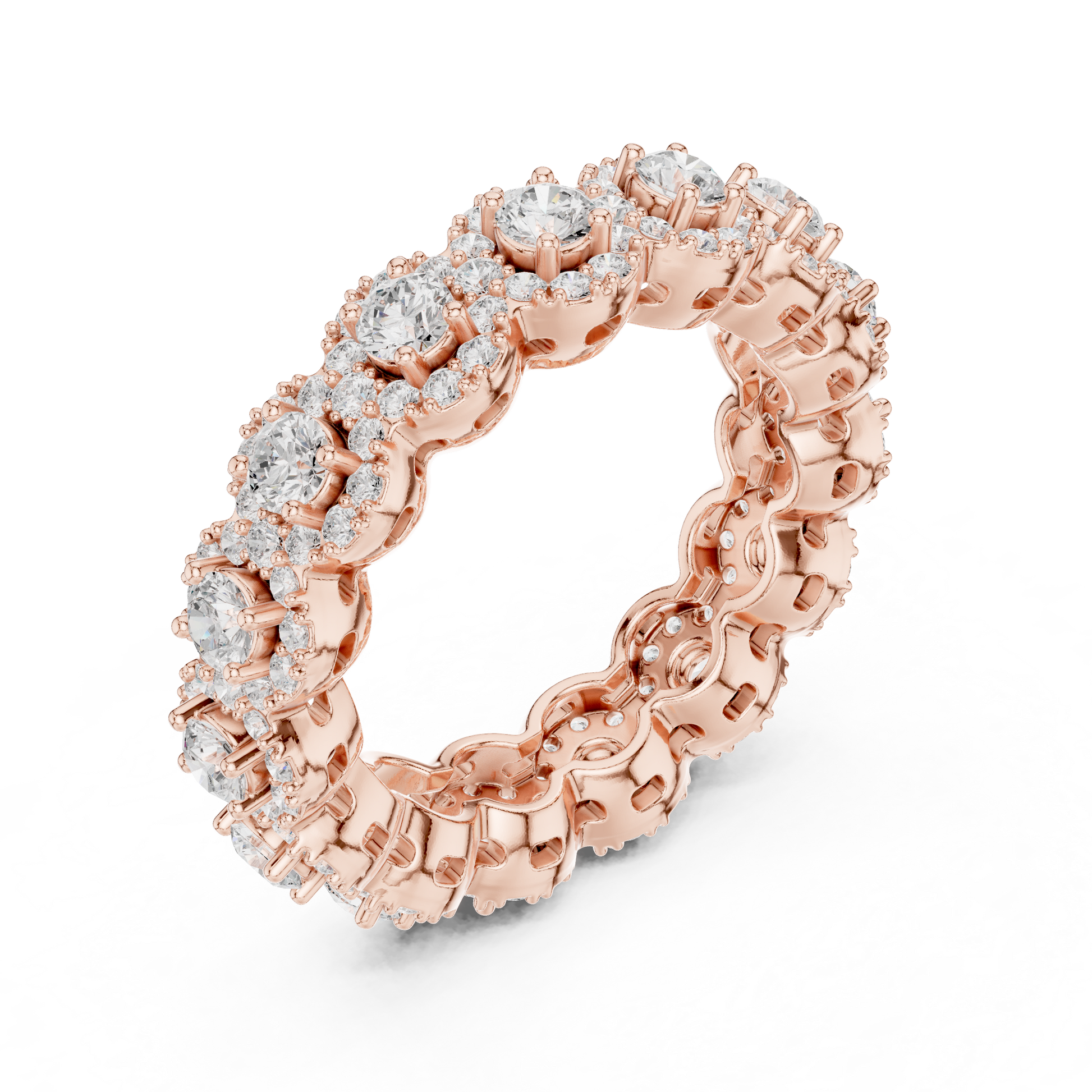 Round Cut Lab Grown Diamond Ring in Rose Gold