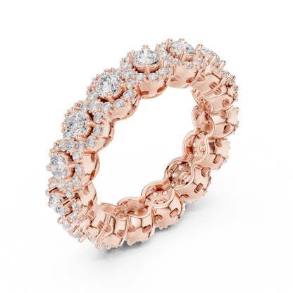 Round Cut Lab Grown Diamond Ring in Rose Gold