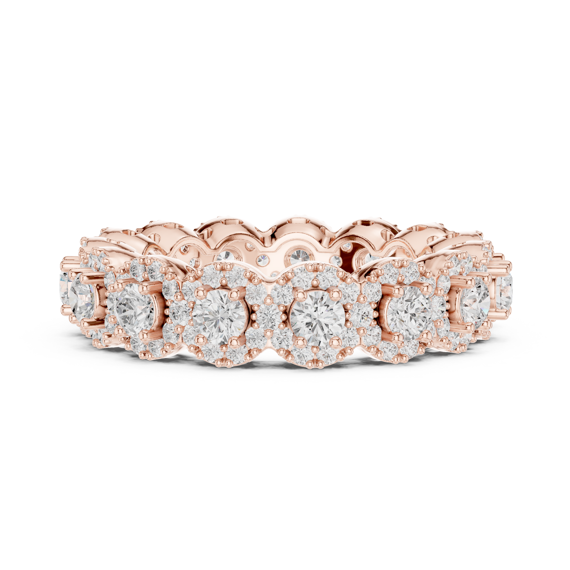 Round Cut Lab Grown Diamond Ring in Rose Gold