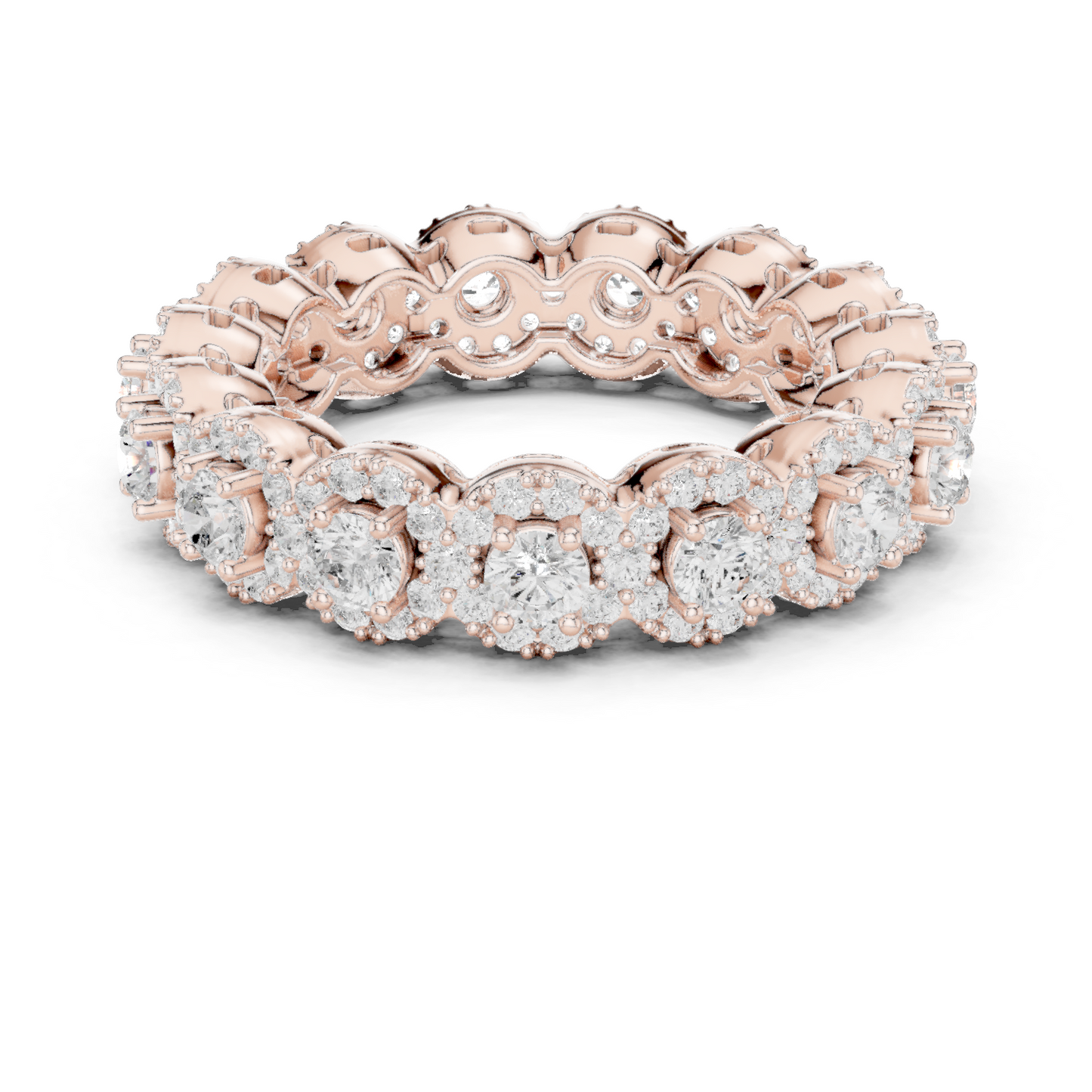Round Cut Lab Grown Diamond Ring in Rose Gold
