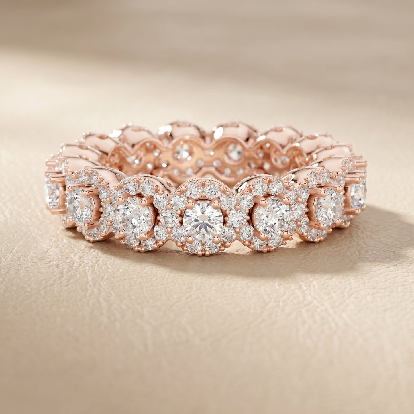 Round Cut Lab Grown Diamond Ring in Rose Gold