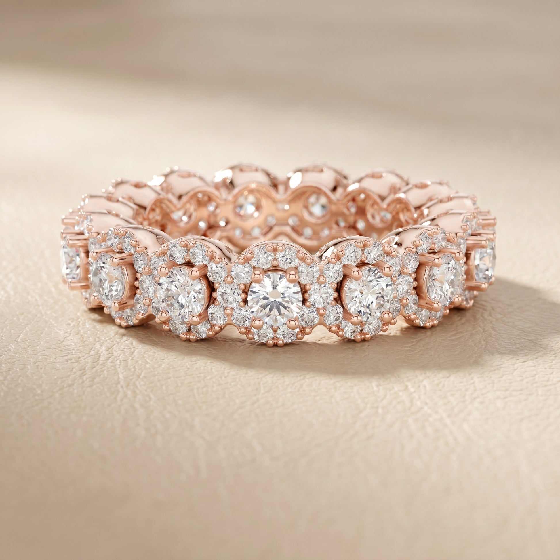 Round Cut Lab Grown Diamond Ring in Rose Gold