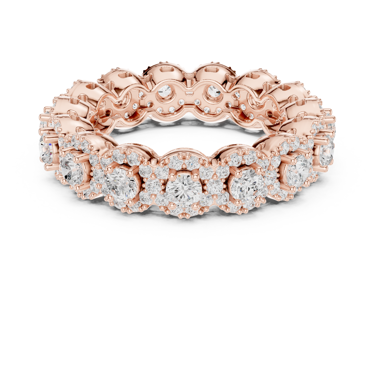 Round Cut Lab Grown Diamond Ring in Rose Gold