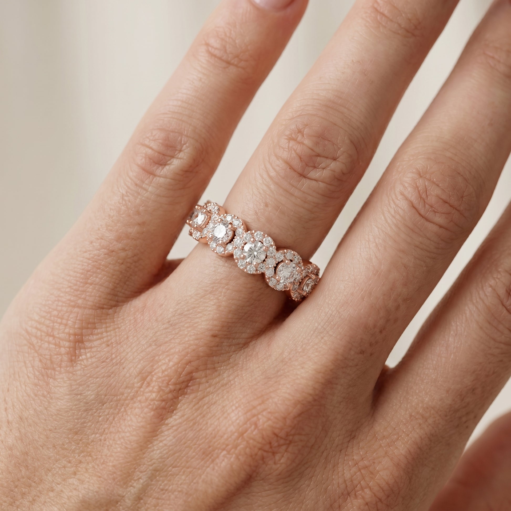 Round Cut Lab Grown Diamond Ring in Rose Gold
