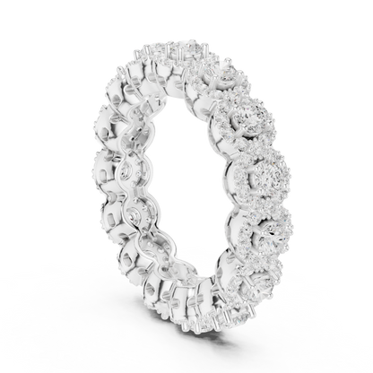 Round Cut Lab Grown Diamond Ring in White Gold