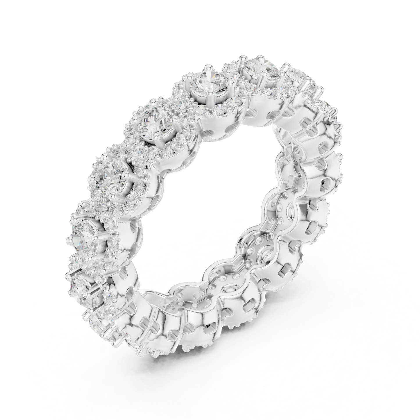 Round Cut Lab Grown Diamond Ring in Platinum