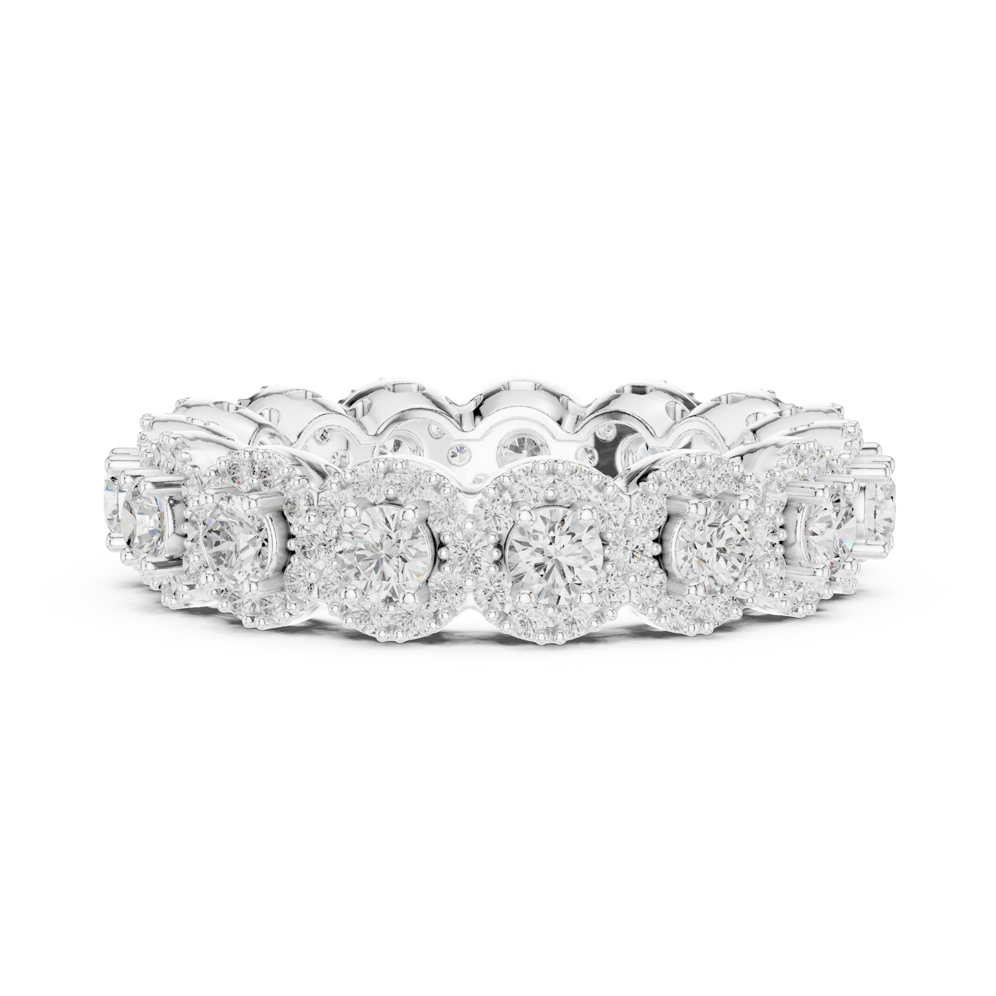Round Cut Lab Grown Diamond Ring in White Gold